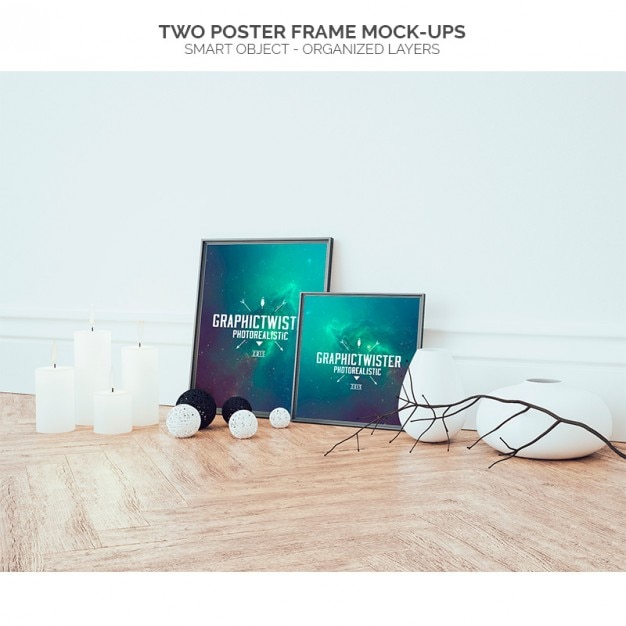 Free PSD two poster frame mock-ups