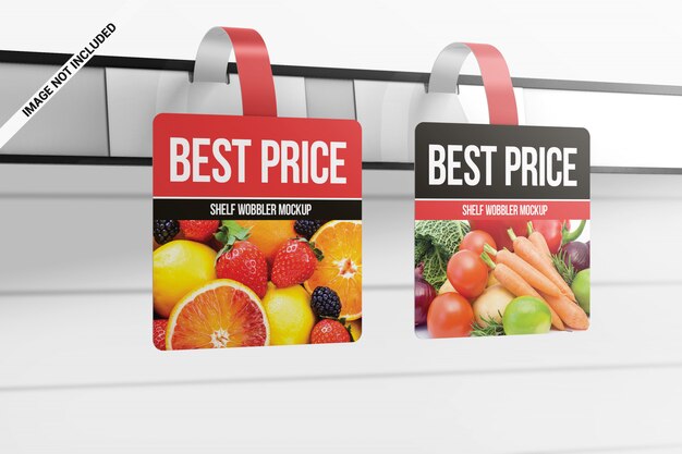 Download Premium PSD | Two shelf round wobblers mockup
