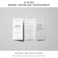 Free PSD two trifold brochure or invitation mockups