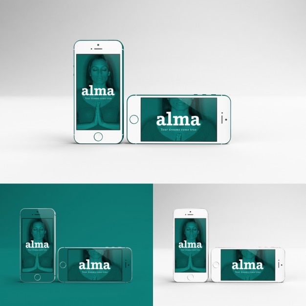 White Mobile Phones Mockup PSD – Free PSD Download