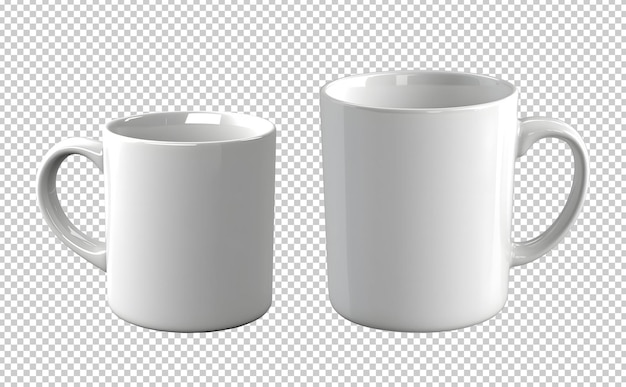 Two white mug isolated on background