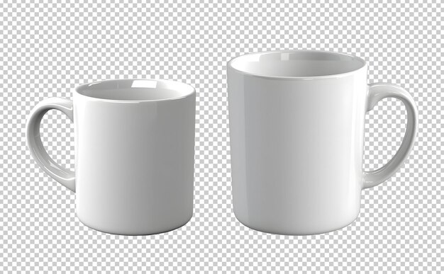 White coffee mug isolated on transparent background. Mock up template. PNG  clipart Stock Photo