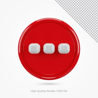 컴포지션 빨간색 3d 렌더링을 위한 입력 아이콘