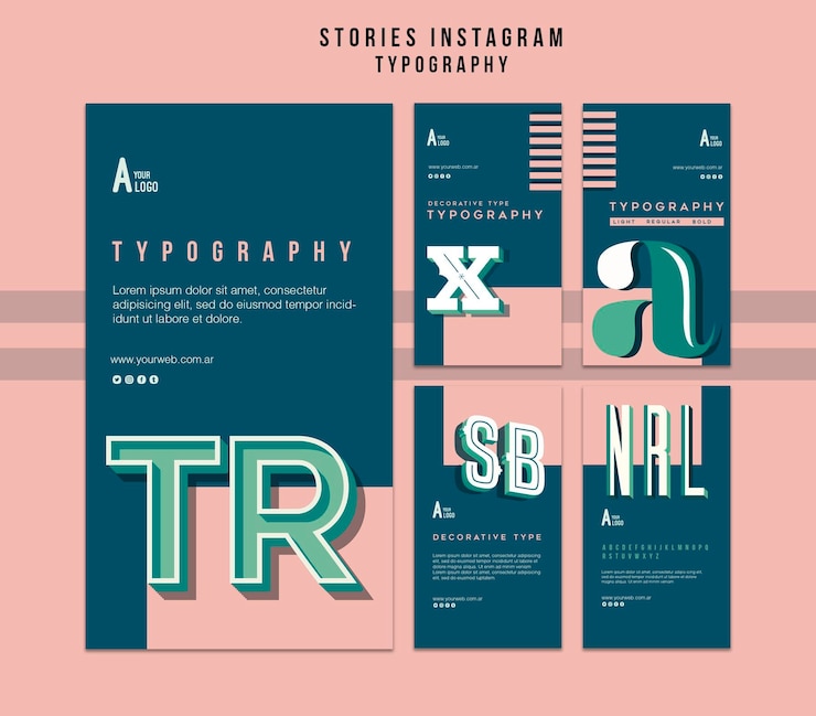 Free PSD typography instagram stories template