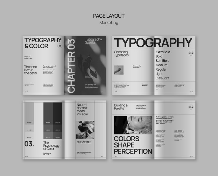 Free PSD typography marketing page layout template
