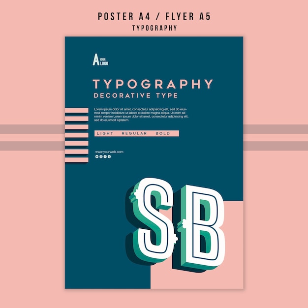 Free PSD typography poster template