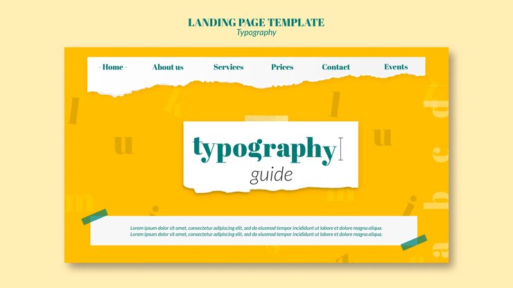मुफ़्त PSD typography service landing page template