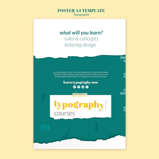 Free PSD typography service poster template