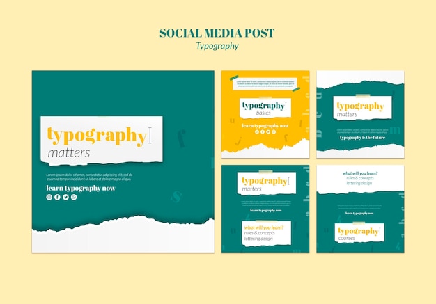 Typography service social media post template