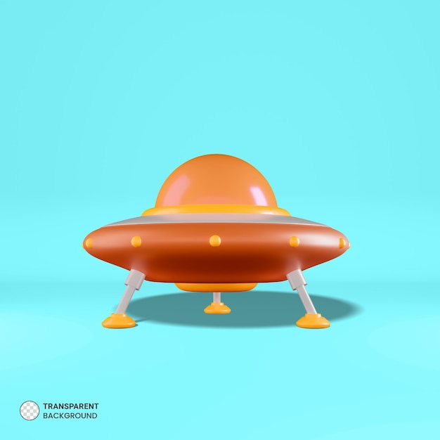 Free PSD ufo icon isolated 3d render illustration