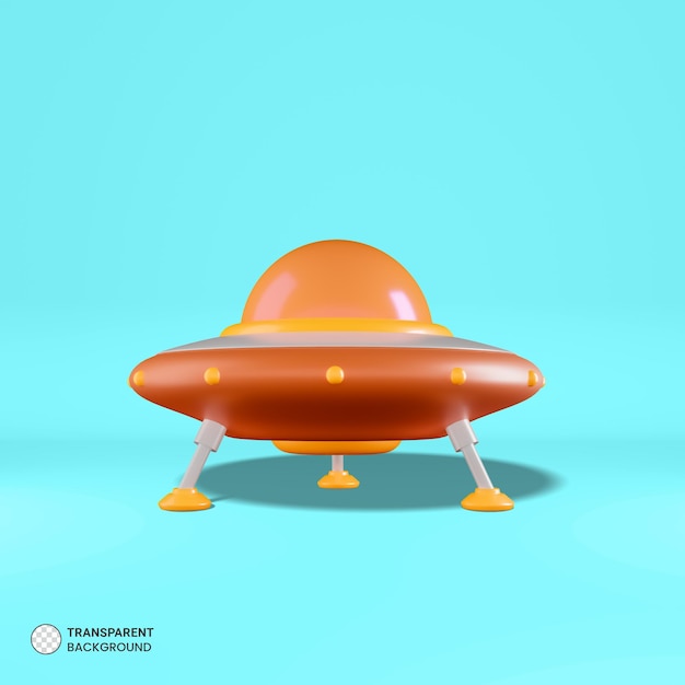 UFO Icon Isolated 3d Render Illustration