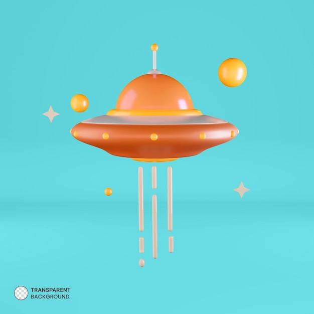 UFO Icon Isolated 3d Render Illustration