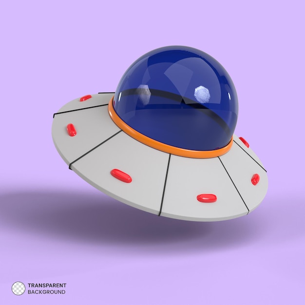 Download Free PSD Template: Ufo icon isolated 3d render illustration