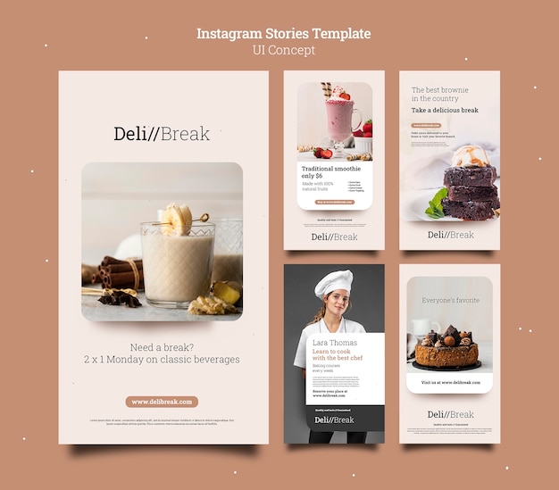 Free PSD ui ux instagram stories design template