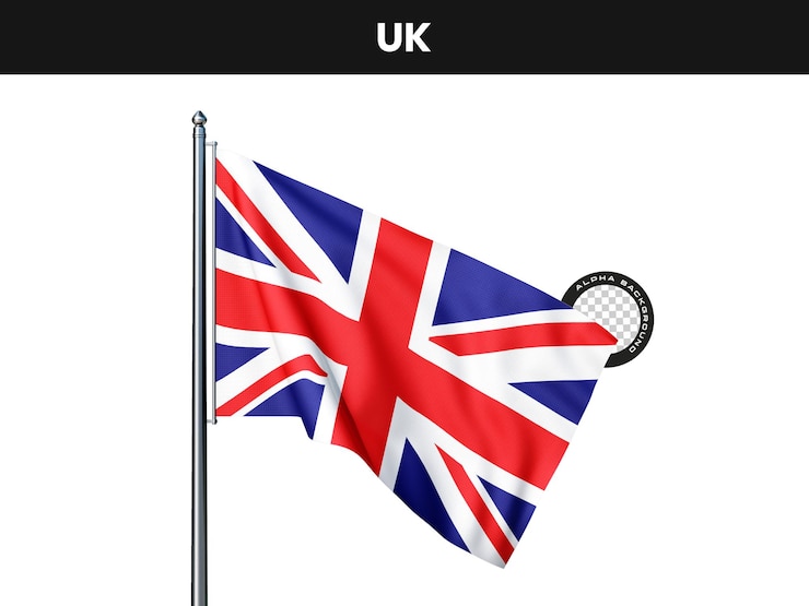 無料PSD イギリス国旗が柱に掲げられている