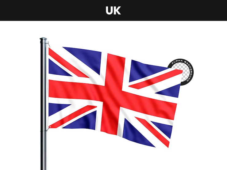 無料PSD イギリス国旗が柱に掲げられている