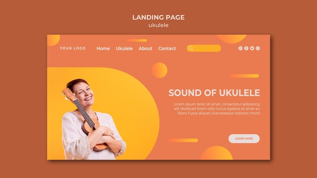 Ukulele ad landing page template