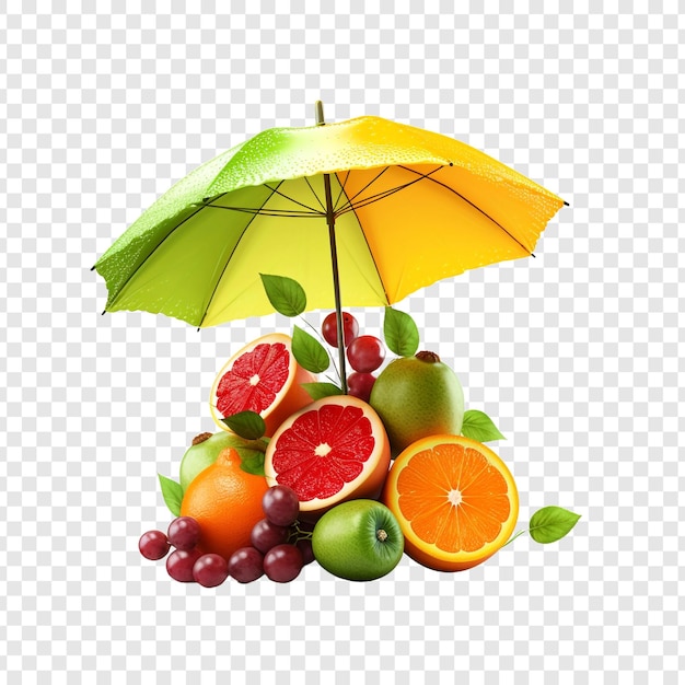 Free PSD umbrella fruit isolated on transparent background