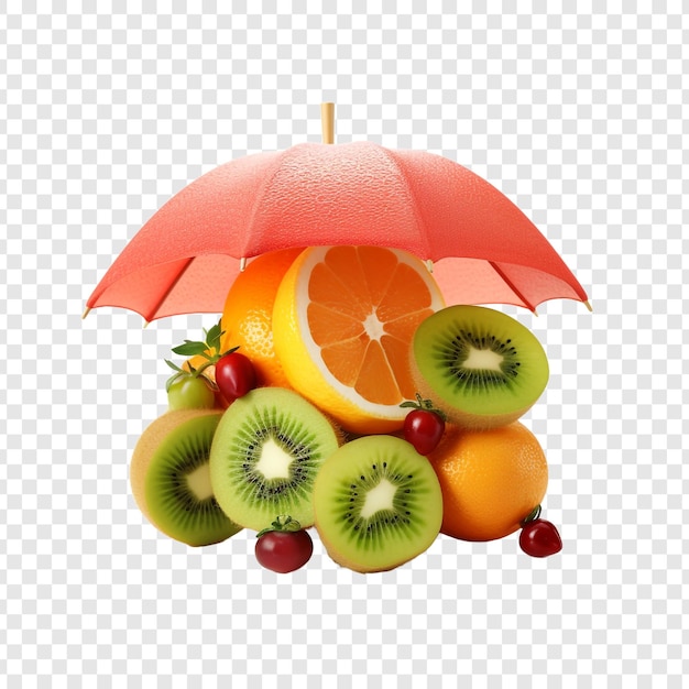 Free PSD umbrella fruit isolated on transparent background