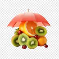 Free PSD umbrella fruit isolated on transparent background