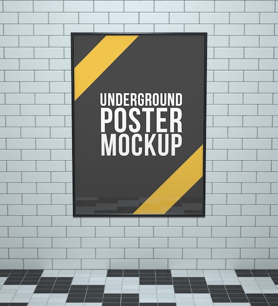 Mockup di poster underground