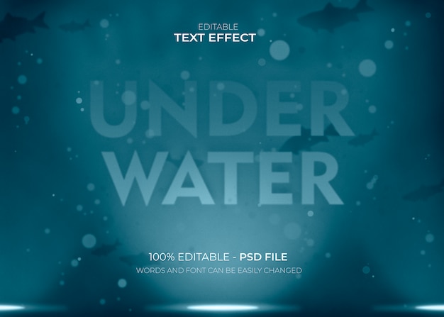 Underwater lettering text effect