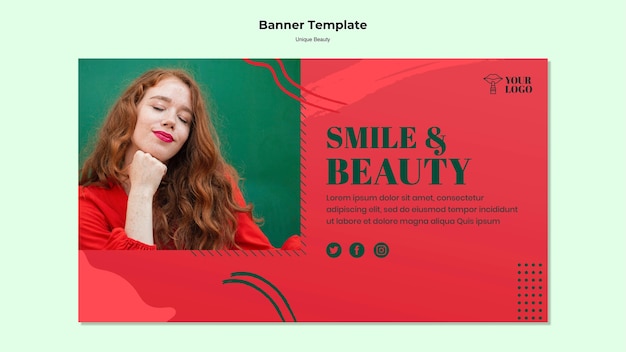 Free PSD unique beauty banner theme