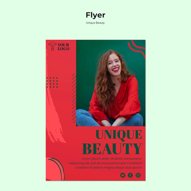 Free PSD unique beauty flyer