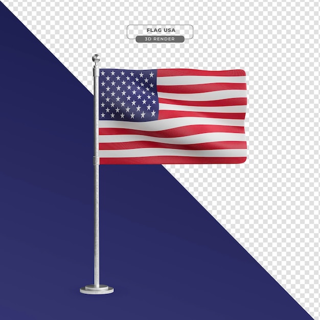 Free PSD united states flag in realistic 3d render