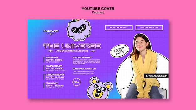 PSD gratuito universo podcasr youtube cover