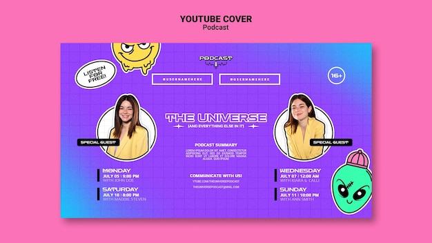 Free PSD universe podcasr youtube cover