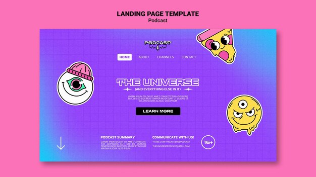 Целевая страница подкаста Universe