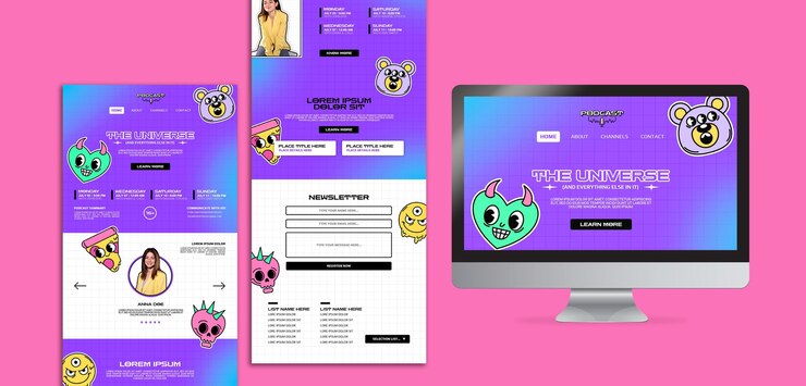 Free PSD universe podcast website template