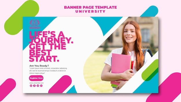 University banner page template