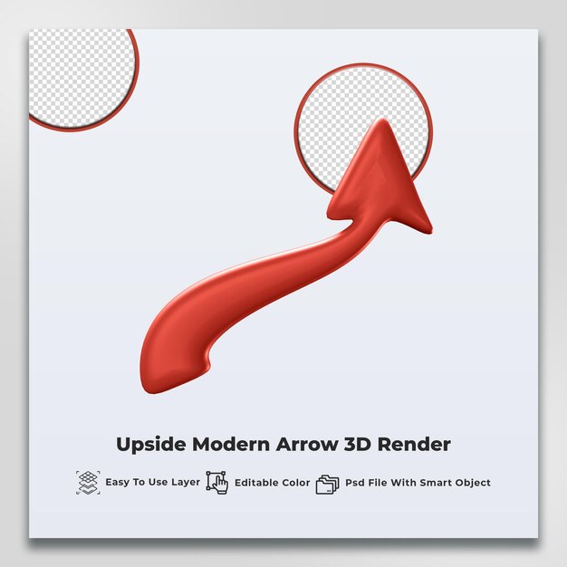 Upside modern arrow 3d render