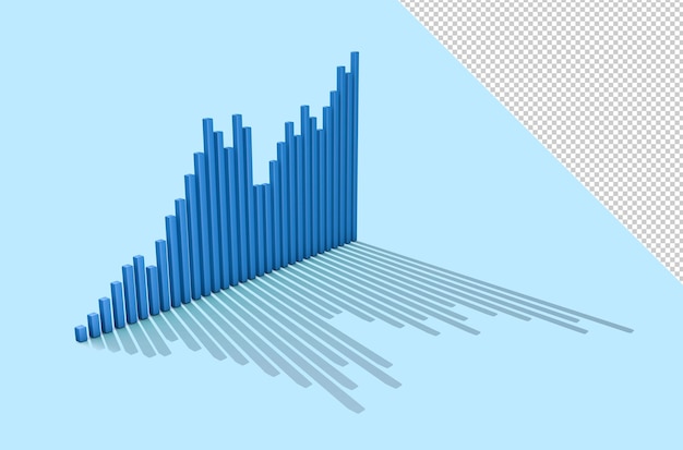 Uptrend bar chart, mockup