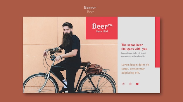 Urban beard banner template