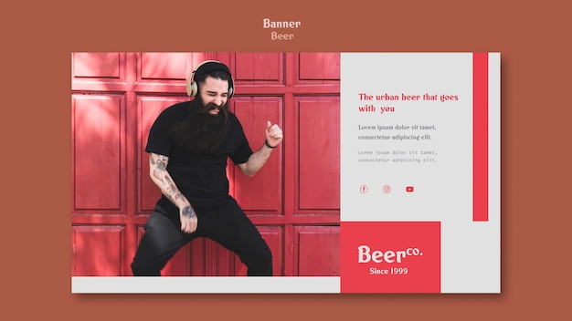 Urban beard banner template