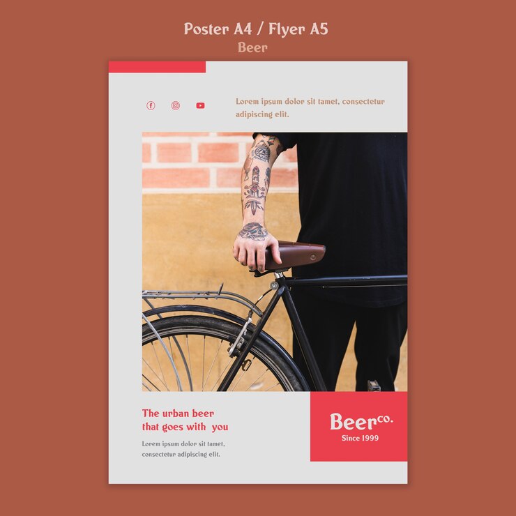 Free PSD urban beard poster template