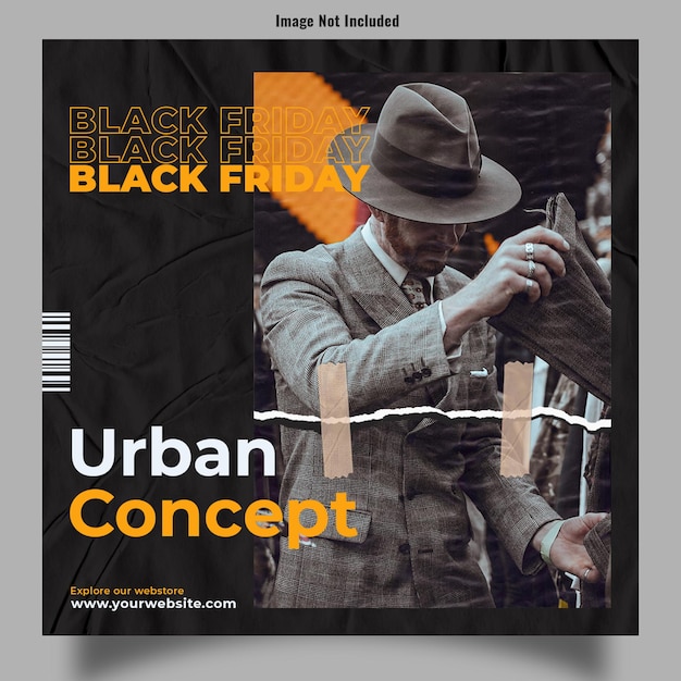 Urban concept branding for black friday post