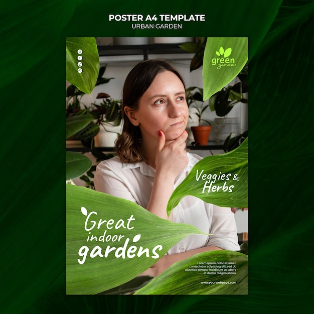 Free PSD urban garden poster design template