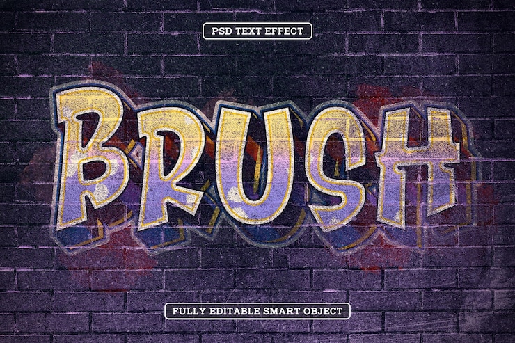 Free PSD urban graffiti brush text effect