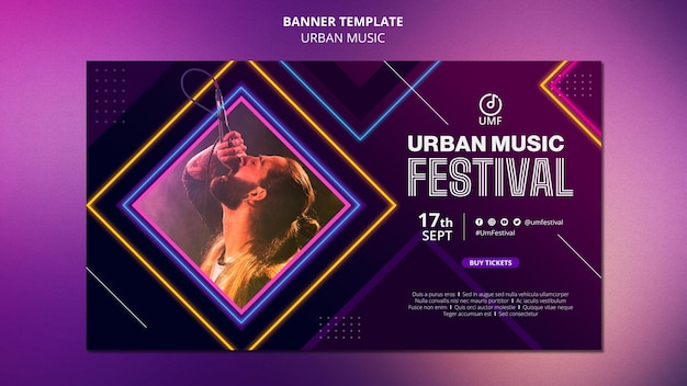 Modello di banner di musica urbana