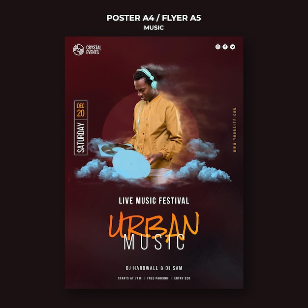 Urban music flyer template