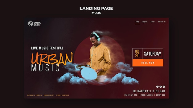 Free PSD urban music homepage template