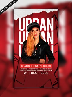 Urban night club party flyer template or instagram web banner template