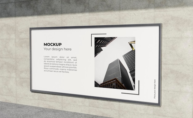 Urban poster grey concrete mock up