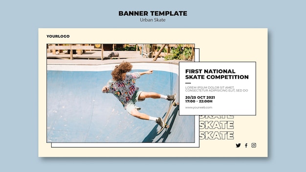 Urban skate concept banner template