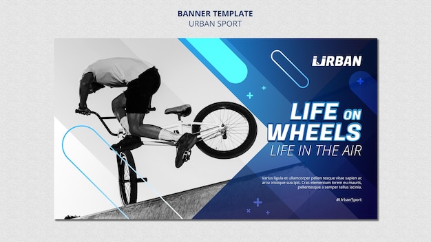 Free PSD urban sport horizontal banner template