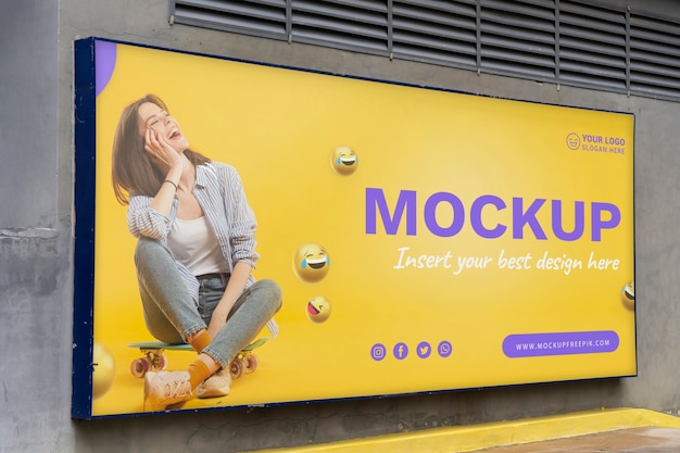 Urban street billboards design mockup